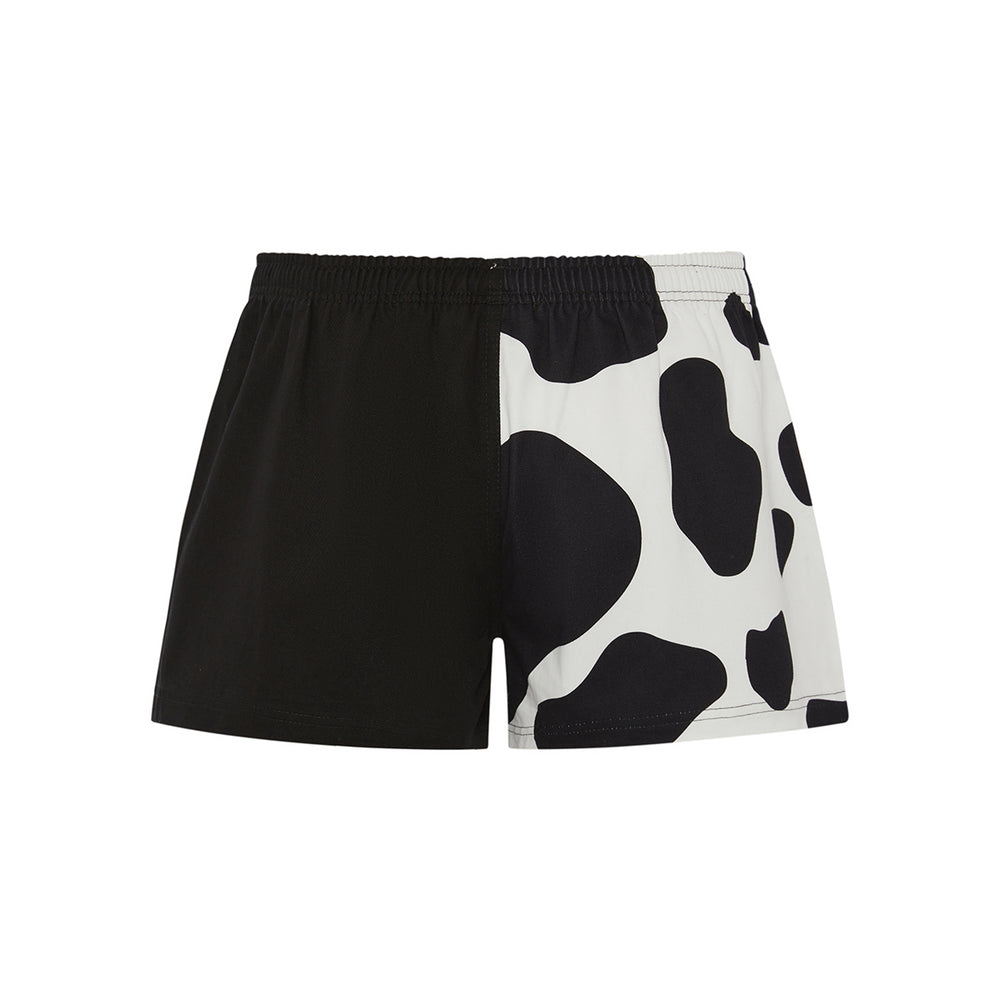 パンツ THEREDTHREAD S ring biker shorts cow Hexby Holstein Harlequin Shorts - Hexby