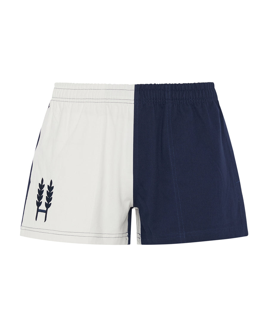 White/Navy Harlequin Shorts