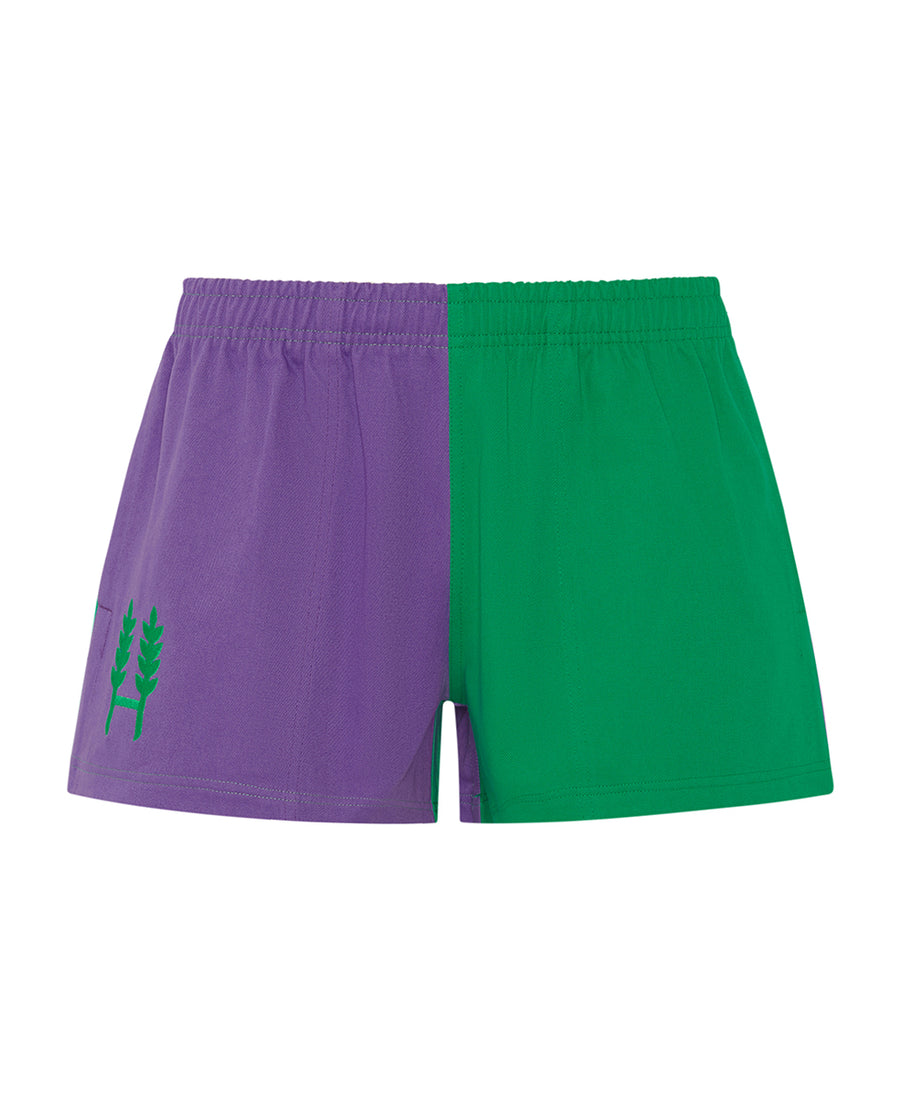 Purple/Green Harlequin Shorts