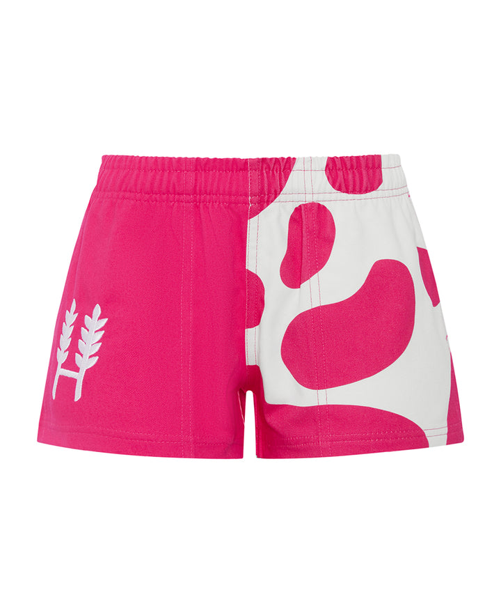 Kids Pink Holstein Harlequin Shorts