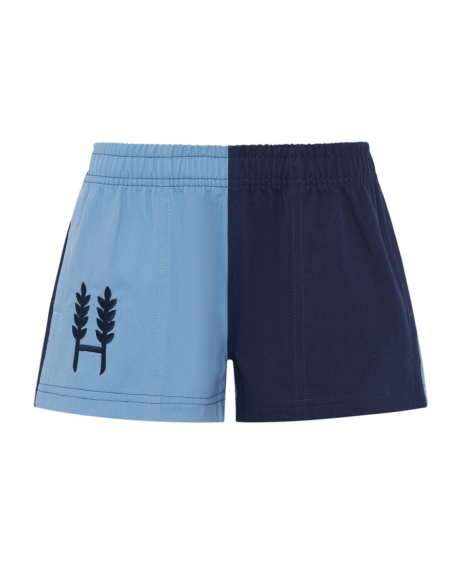 Kids Light Blue/Navy Harlequin Shorts