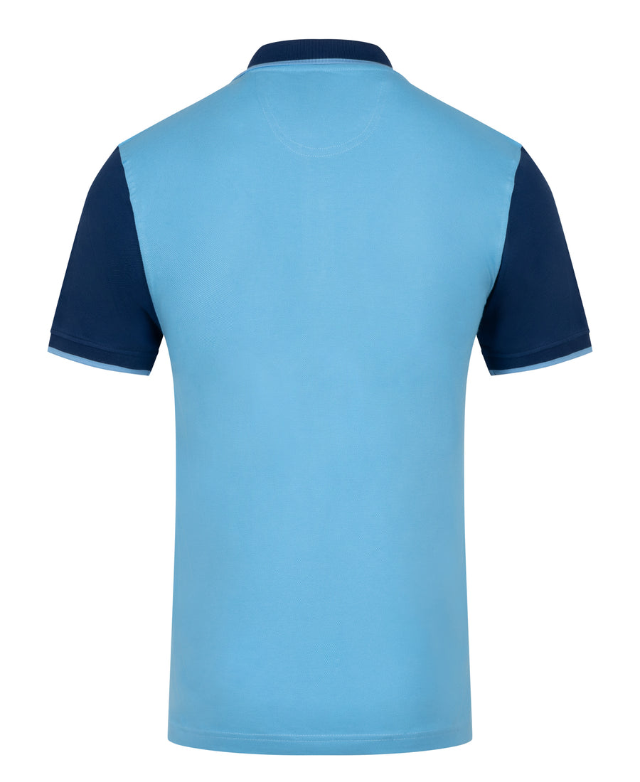 Classic Pique Polo Shirt - Sky & Navy