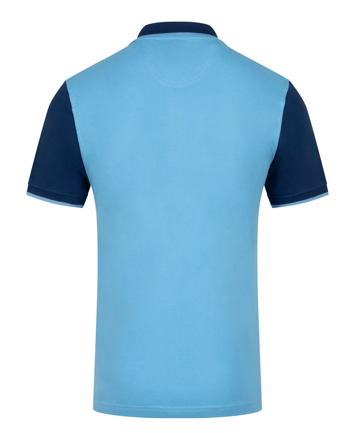 Classic Pique Polo Shirt - Sky & Navy