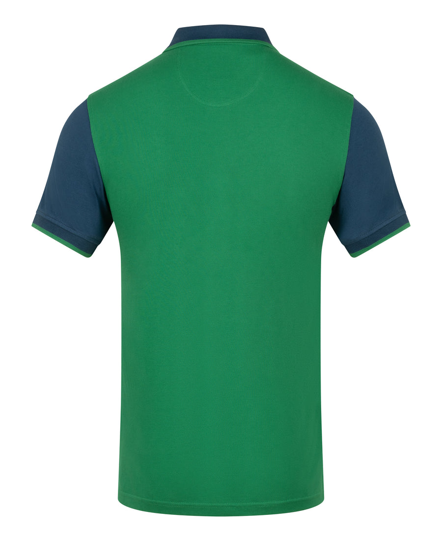 Classic Pique Polo Shirt - Forest & Navy