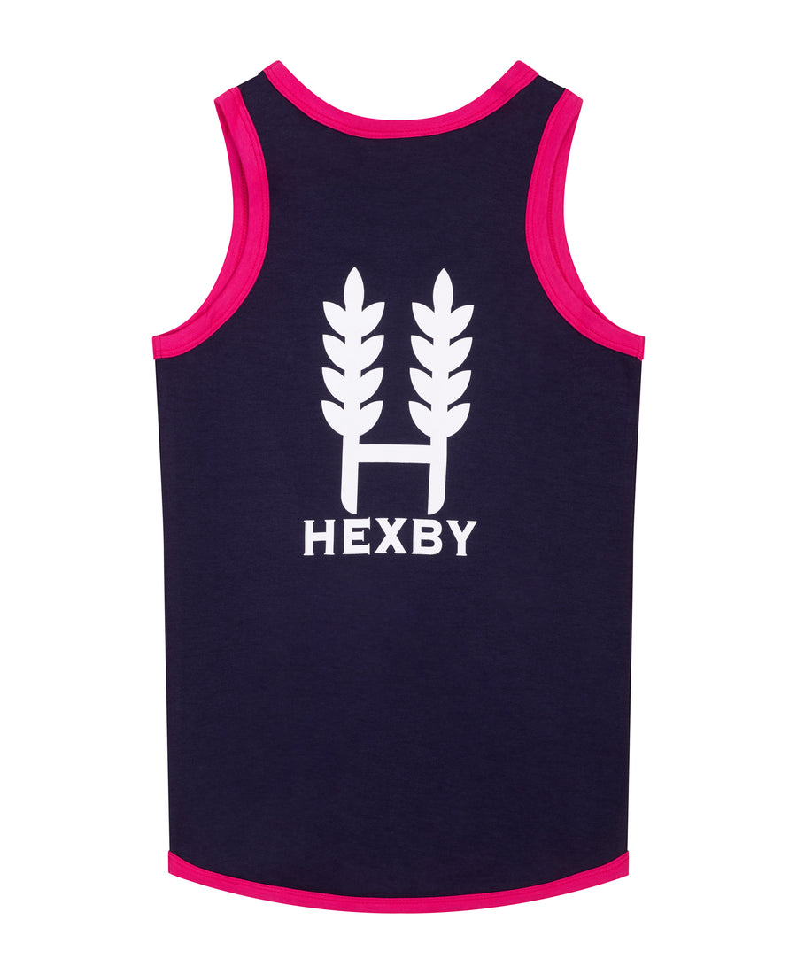 Kids Shearing Singlet - Navy/Pink