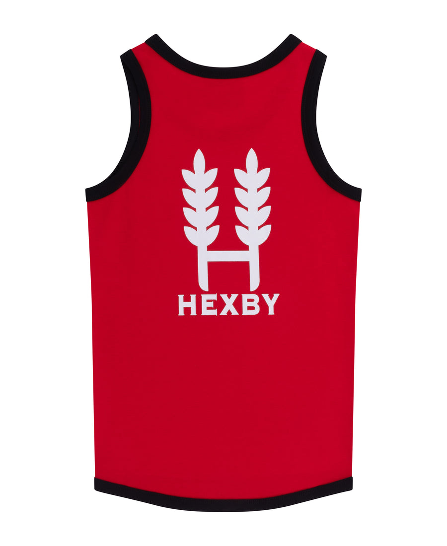 Kids Shearing Singlet - Red/Black