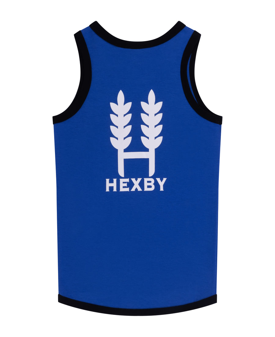 Kids Shearing Singlet - Blue/Black