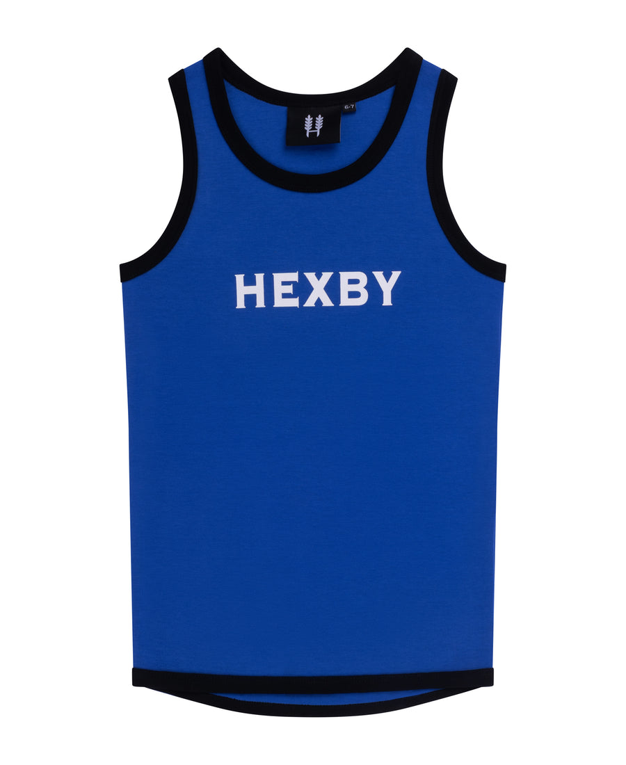 Kids Shearing Singlet - Blue/Black