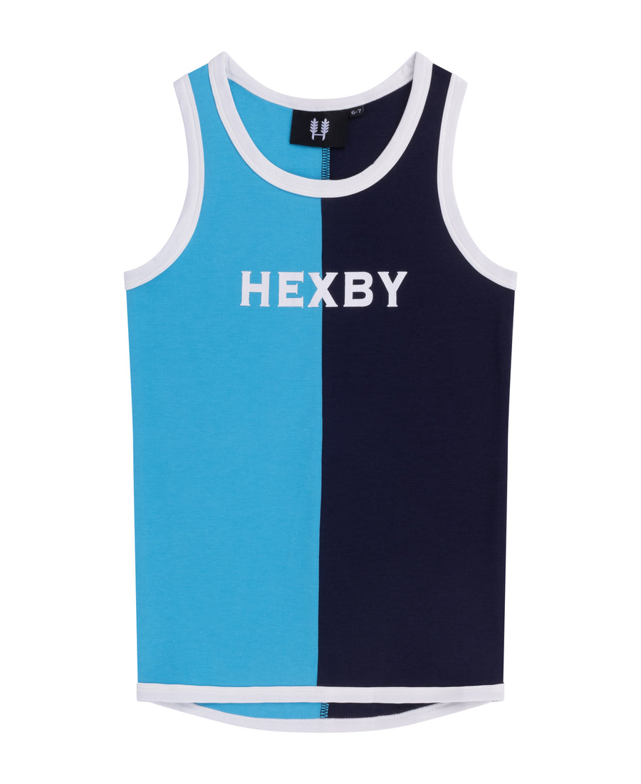 Kids Harlequin Singlet - Blue/Navy