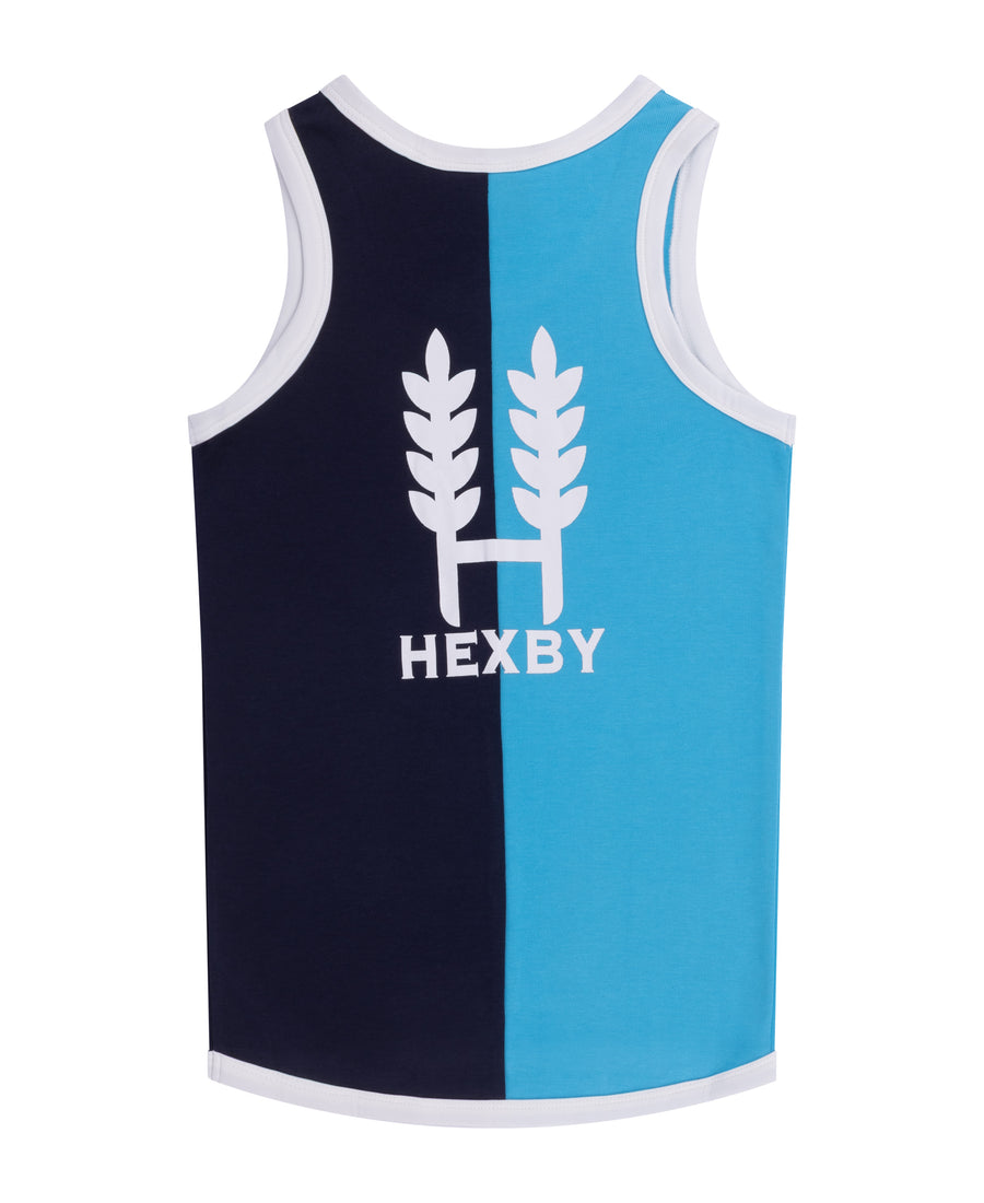 Kids Harlequin Singlet - Blue/Navy